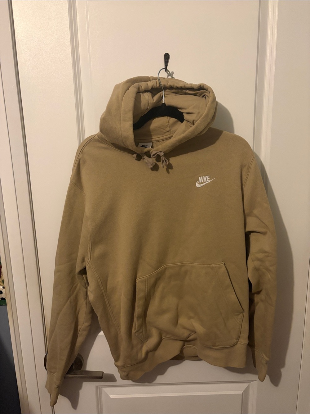 Nike Men's Hoodie in Tan with White Logo